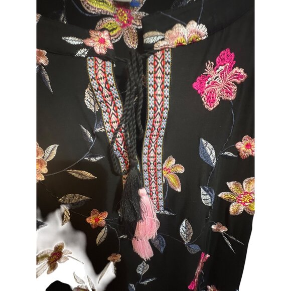 Hilary Radley For Katherine Barclay Womens Large Floral Embroidered Blouse With - Picture 3 of 5